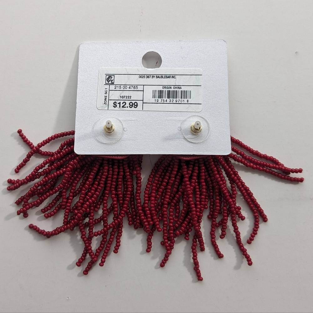 Sugarfix by Baublebar maroon beaded earrings - Picture 2 of 2